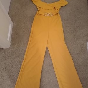 Adorable Off the Shoulder Belted Jumpsuit